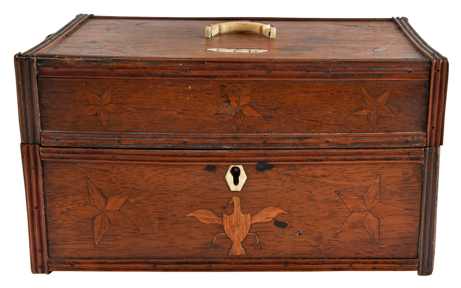 American Sailor Made Spanish Cedar Box, Great Seal Decoration (1 of 10)