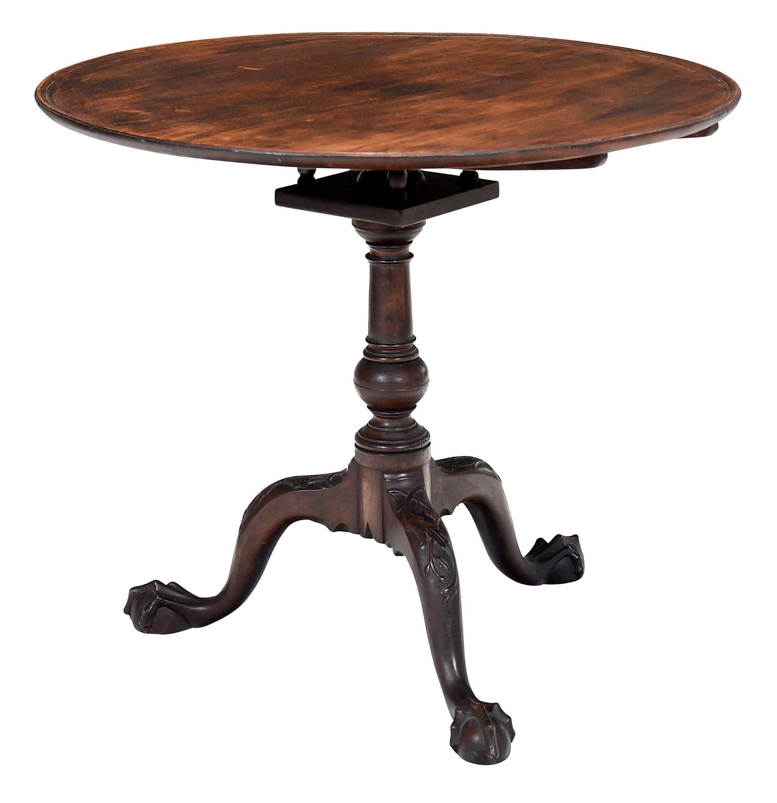 Fine Philadelphia Chippendale Carved Mahogany Dish Top Tea Table (1 of 10)