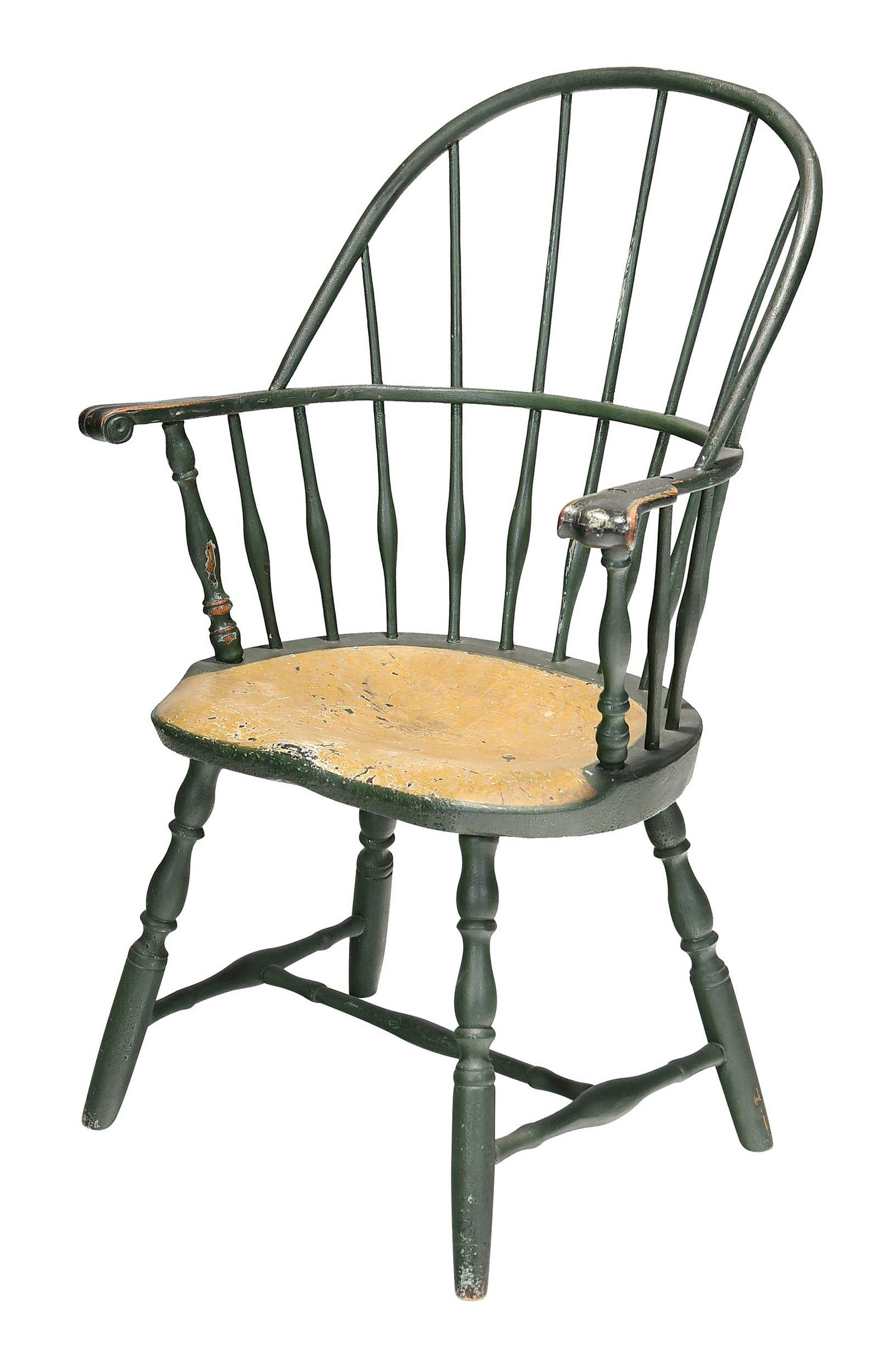 New England Painted Sack Back Windsor Armchair, Historic Paint (1 of 7)