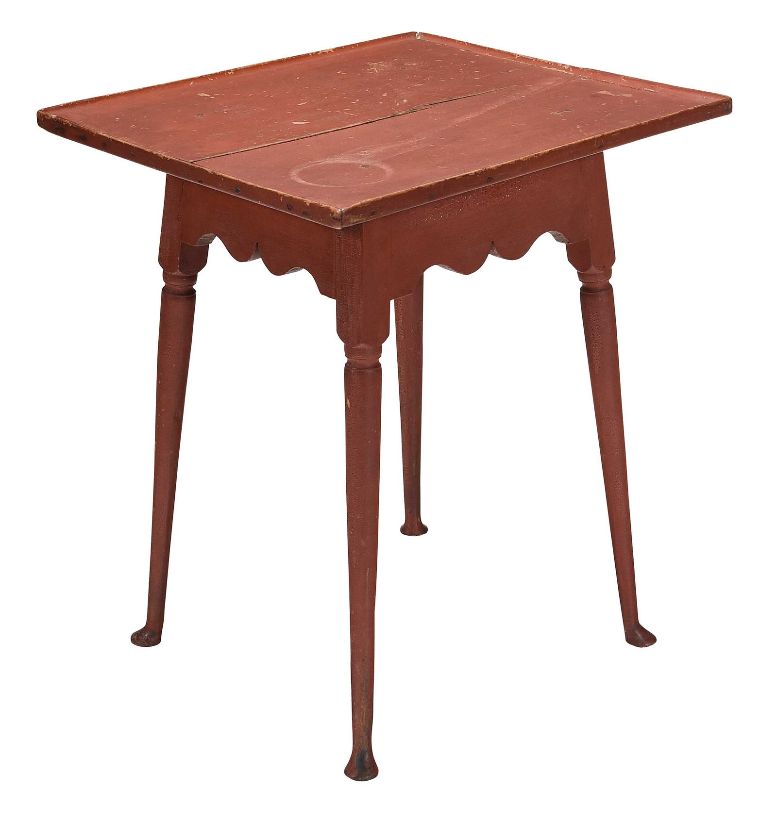 Fine New England Queen Anne Red Painted Tea Table (1 of 7)