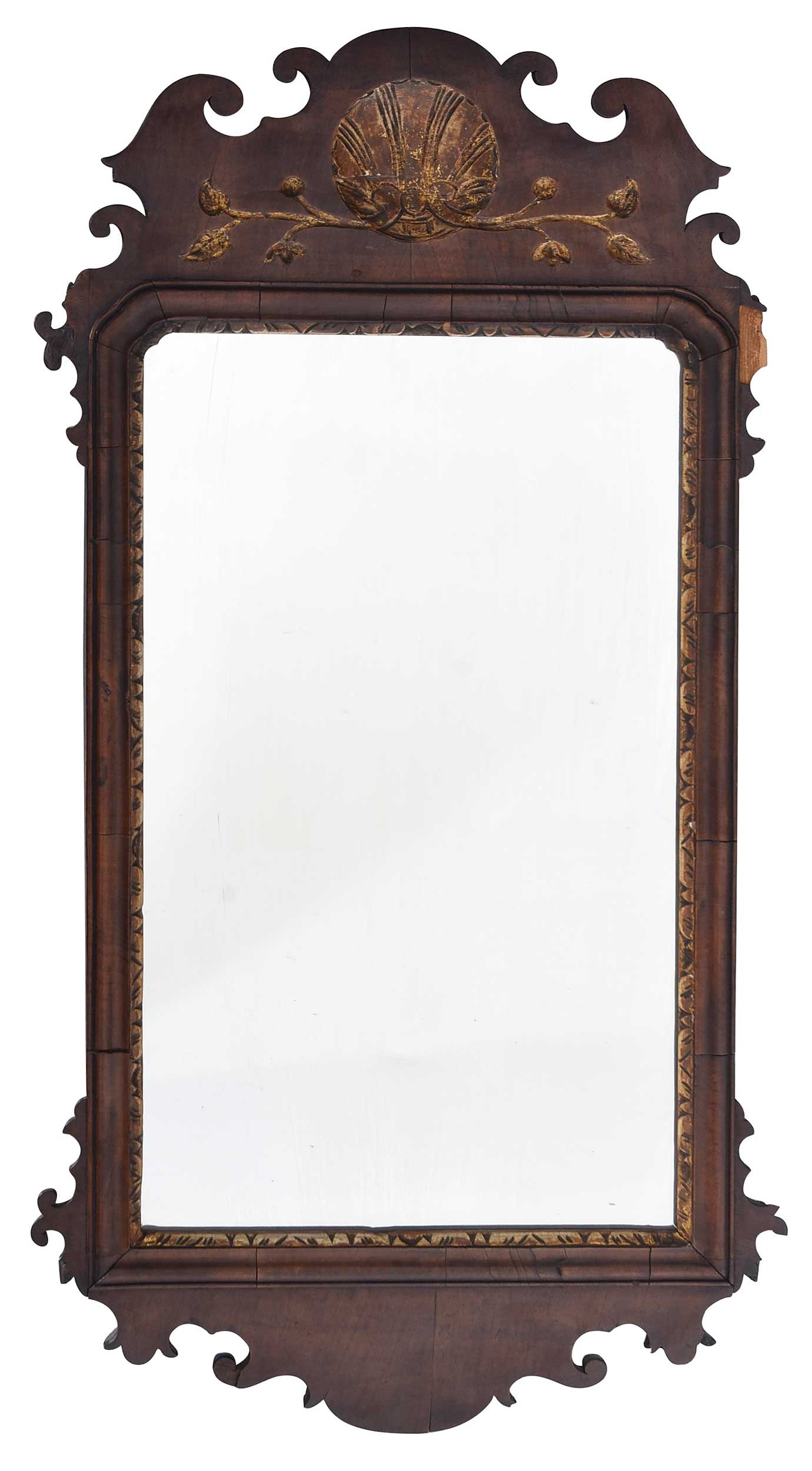 Chippendale Parcel Gilt Carved Mahogany Mirror (1 of 7)