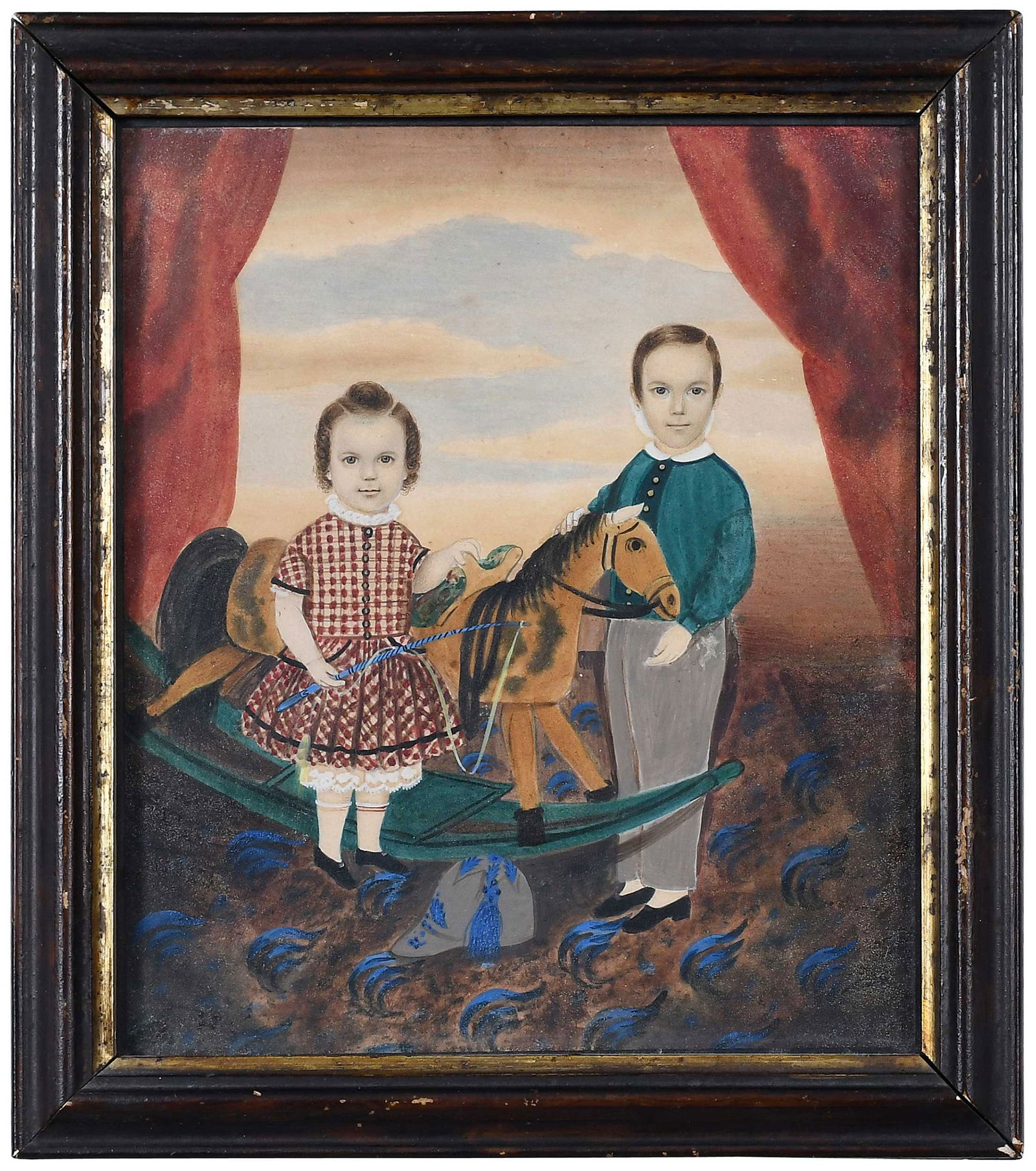 Miniature Folk Portrait of Two Boys (1 of 4)