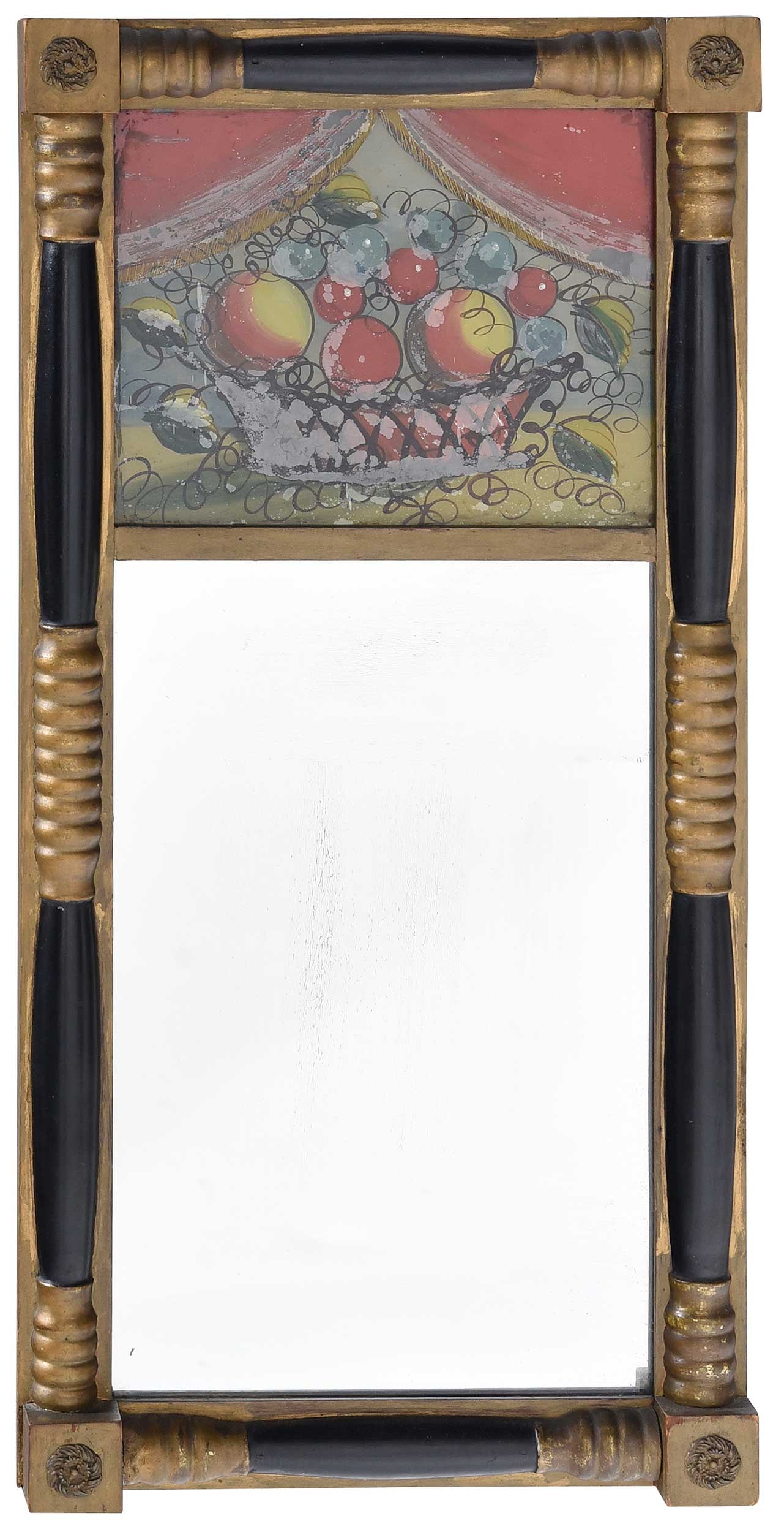 American Classical Giltwood and Parcel Ebonized Eglomise Mirror (1 of 4)