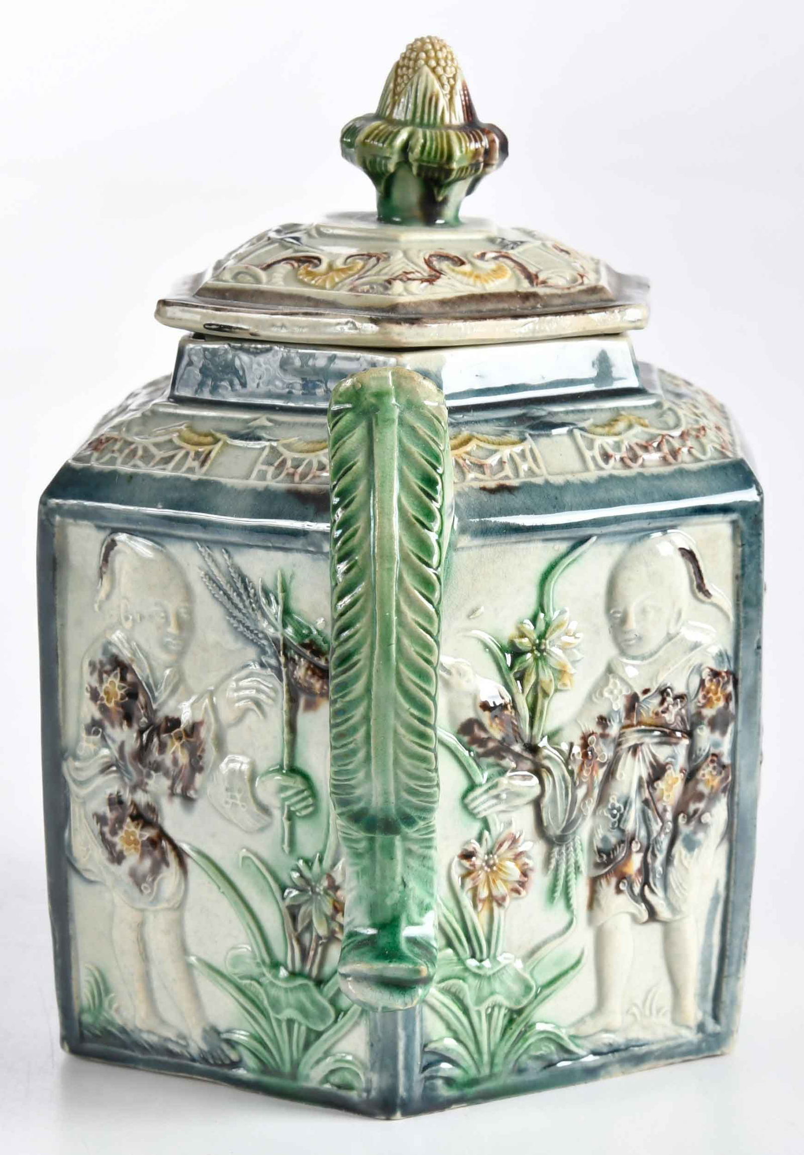 Whieldon Type Hexagonal Teapot - 4