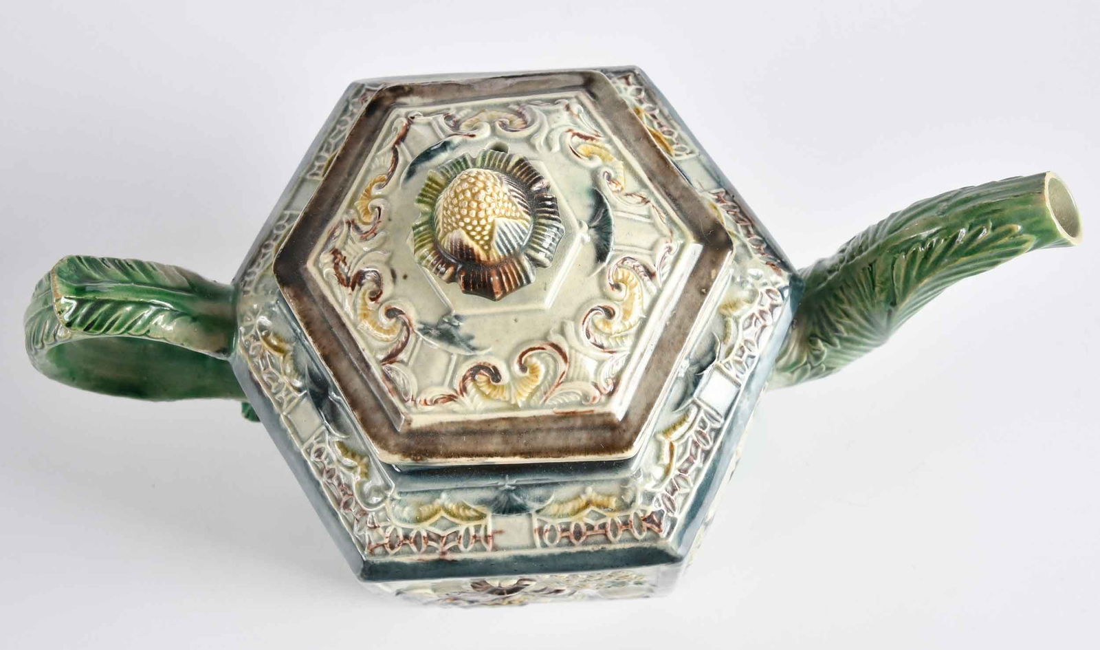 Whieldon Type Hexagonal Teapot - 5