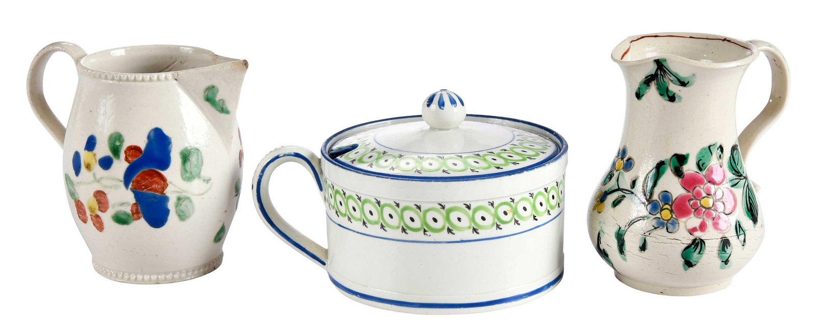 Three Pieces of English Enamel Decorated Teaware (1 of 8)