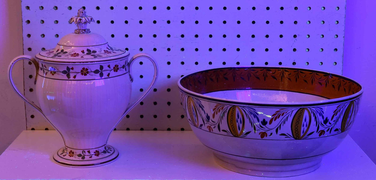 Two English Enamel Decorated Earthenware Table Objects - 6