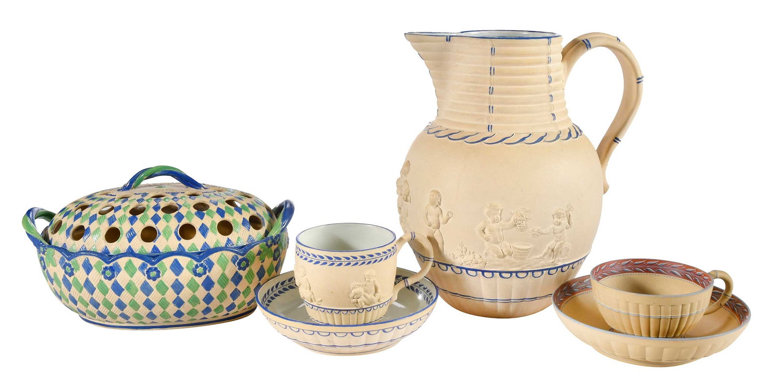 Five Pieces of Wedgwood Caneware with Spode Lidded Tureen (1 of 11)