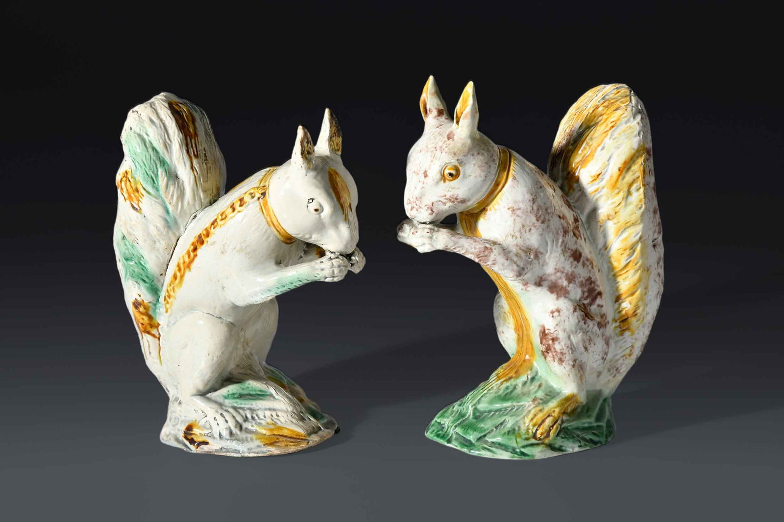 Near Pair of Staffordshire Pottery Squirrels (1 of 11)