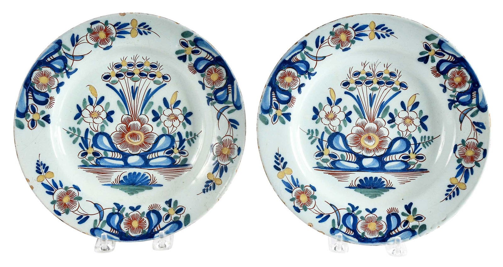 Pair of English Delft Polychrome Chinoiserie Plates (1 of 7)