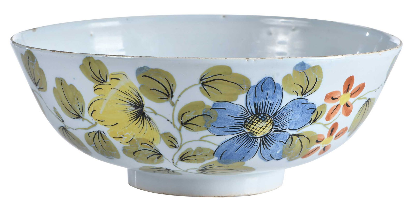 English Delft Polychrome Floral Decorated Bowl (1 of 10)