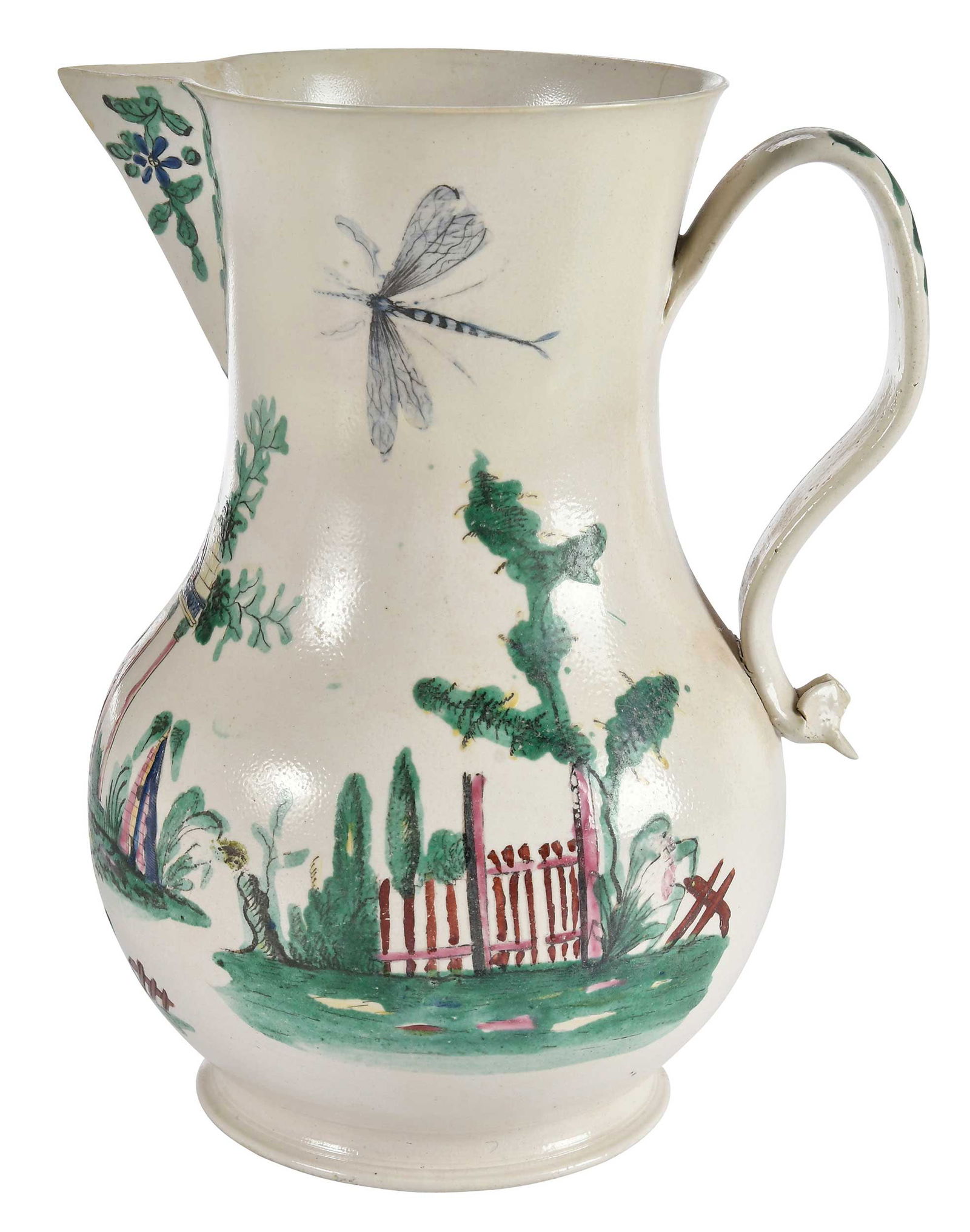 Staffordshire Salt Glazed Polychrome Enamel Decorated Pitcher (1 of 12)