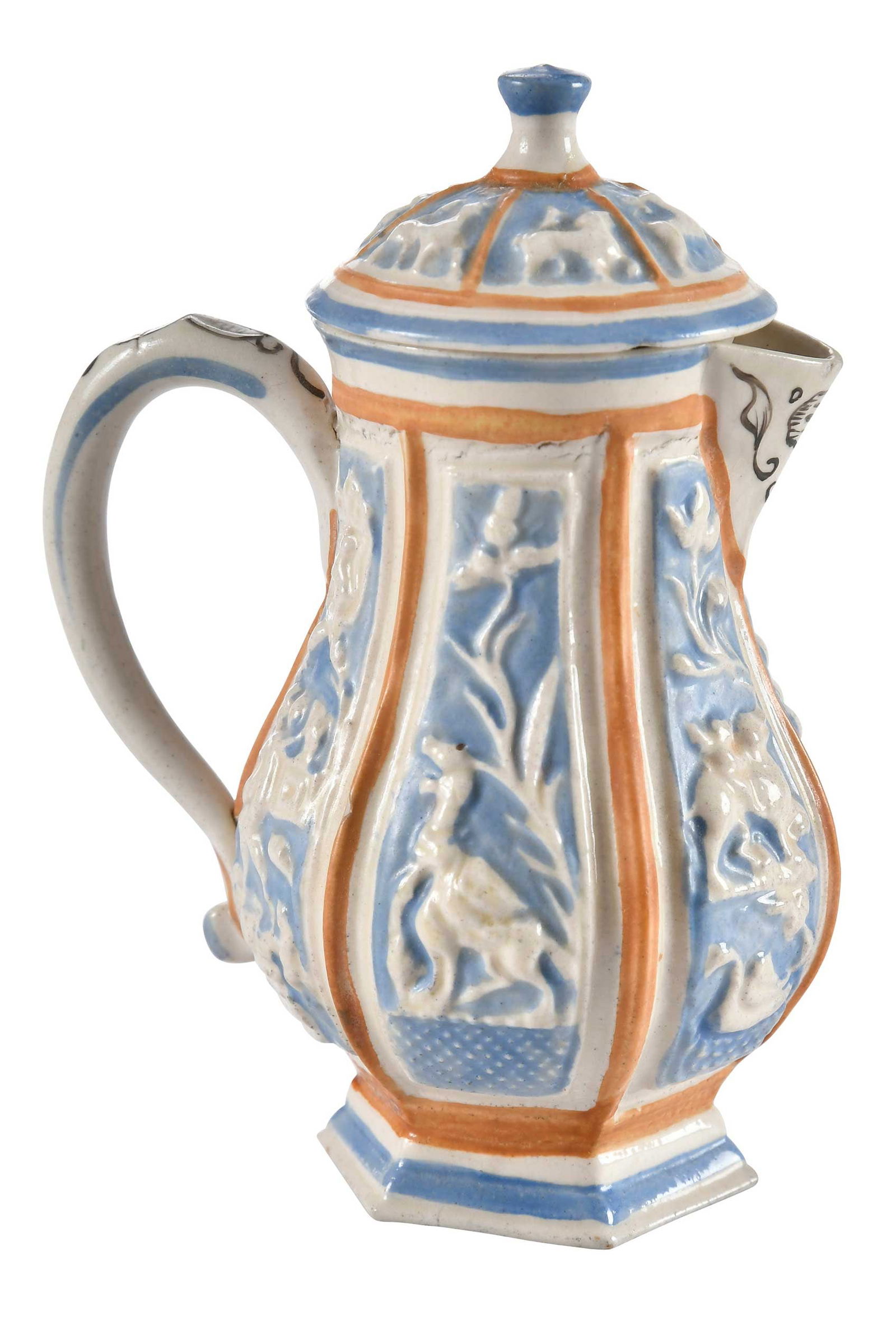 Staffordshire Molded Salt Glazed Covered Creamer (1 of 8)