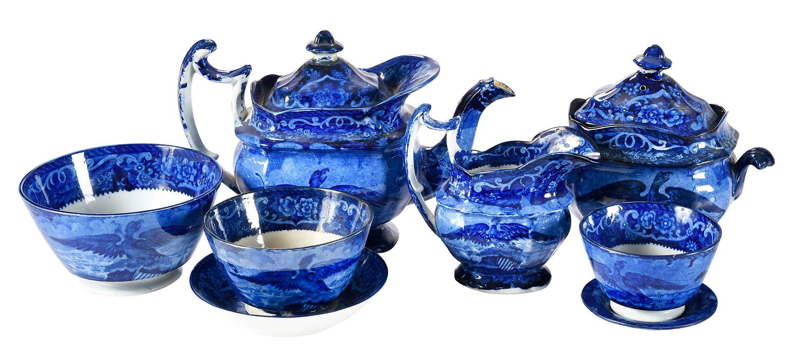 22 Pieces of Historic Blue Staffordshire Tableware (1 of 10)
