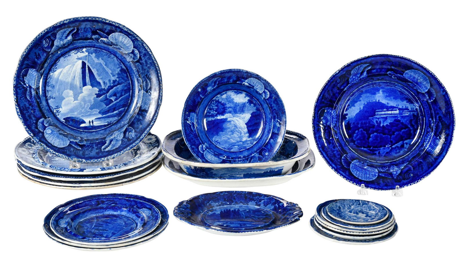 19 Historic Blue Staffordshire Dishes (1 of 14)