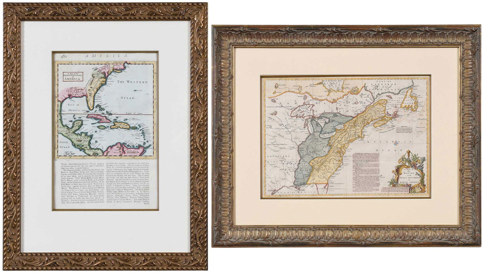 Two Early Maps of European Settlements in North America (1 of 10)