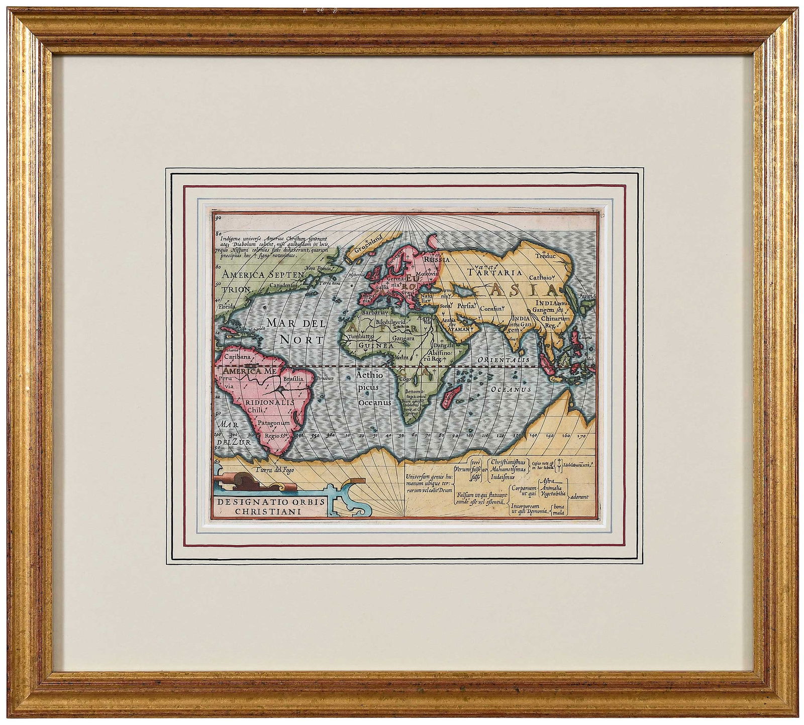 Three Framed Early World Maps - 2