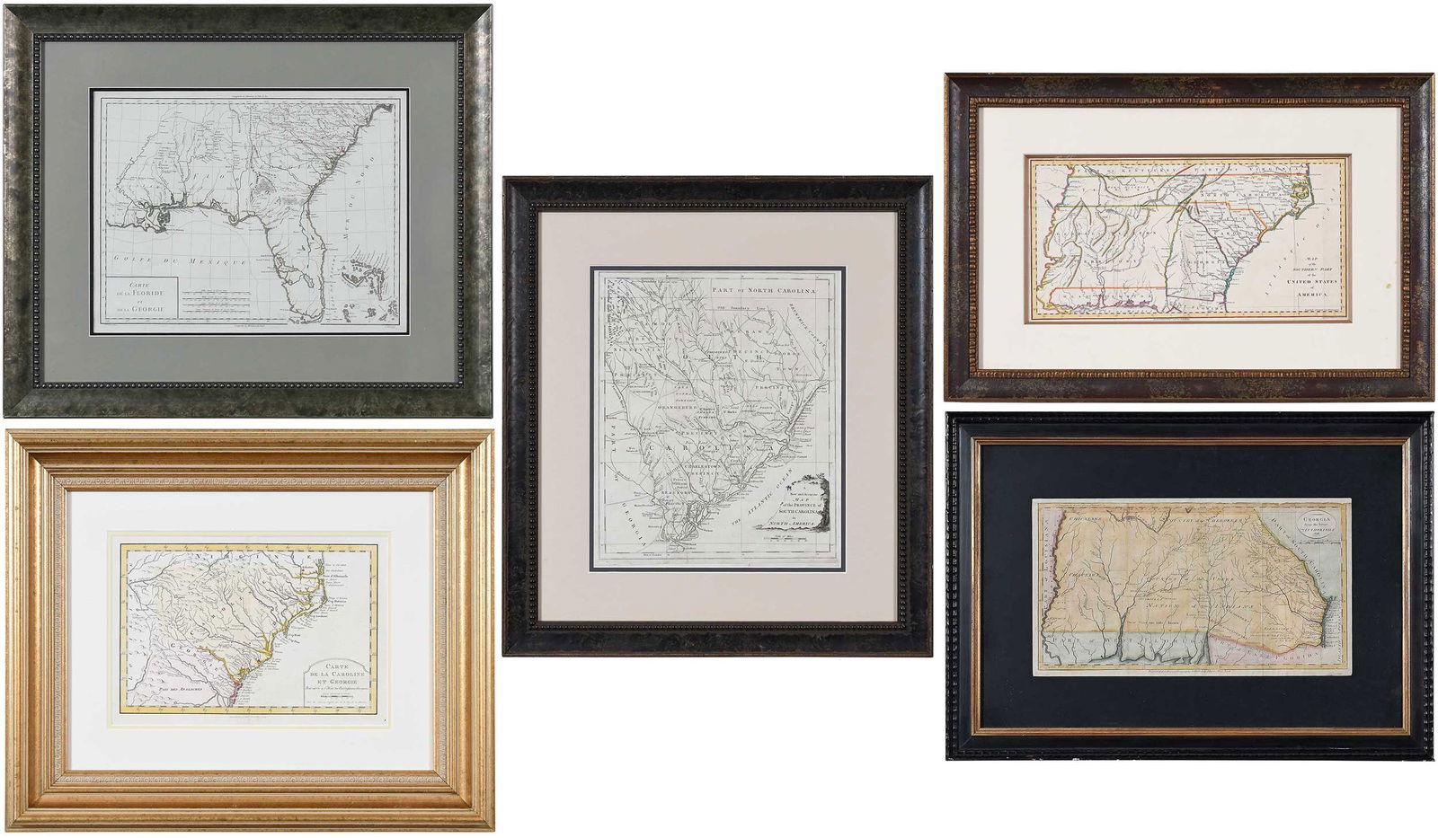 Five Framed Maps of the Southern States (1 of 20)
