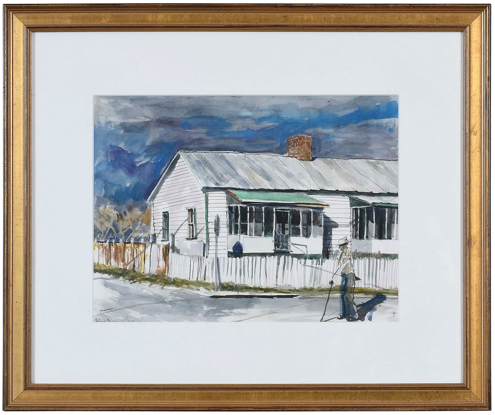 Ken Herrington: (American/Georgia, born 1948)Westside Savannah, signed in pencil lower left "Ken Herrington", watercolor and pencil on paper, sight 10-1/4 x 13-1/2 in.; gilt wood frame, 18-3/8 x 21-7/8 x 1-1/8