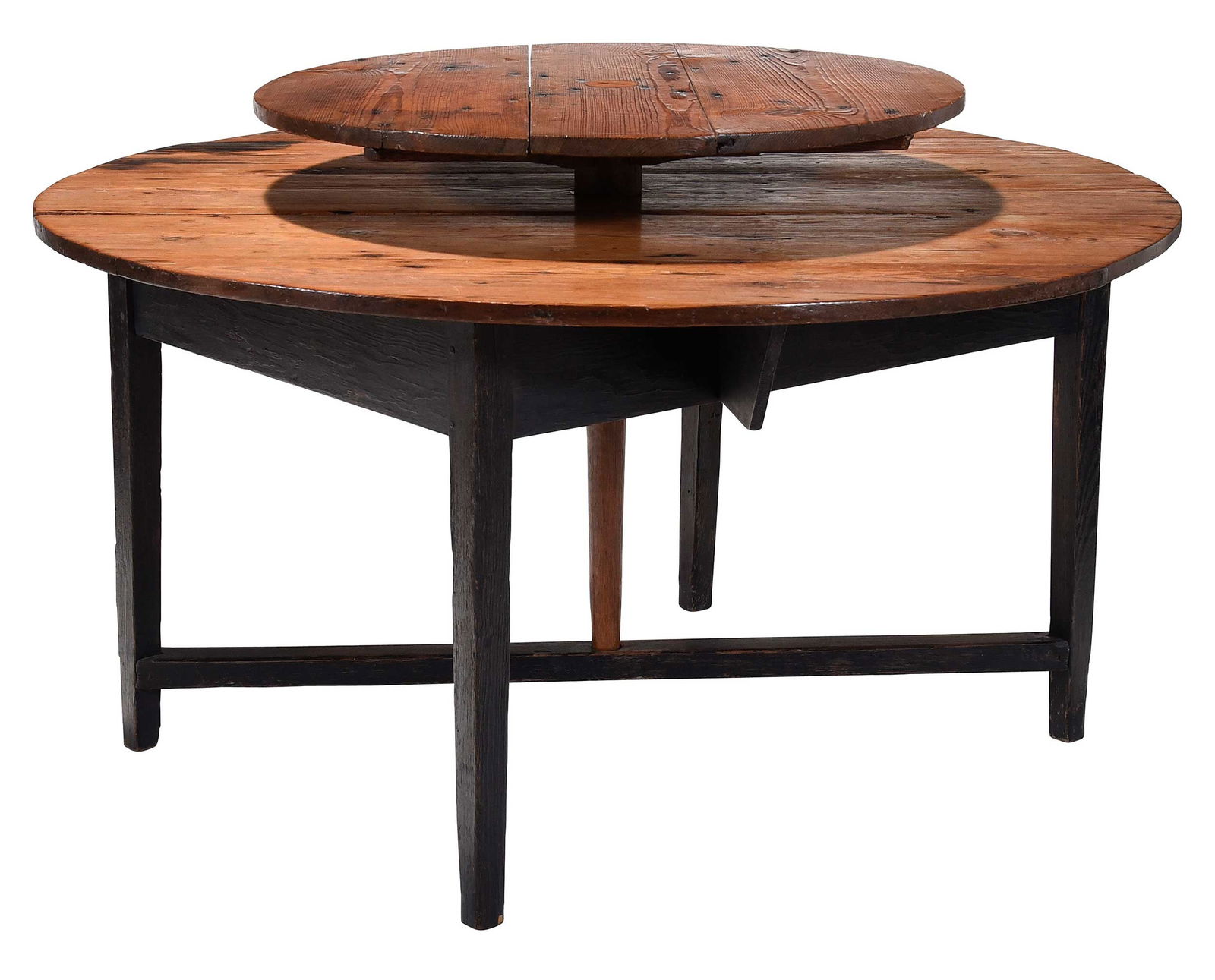 Southern Federal Parcel Painted Yellow Pine Lazy Susan Dining Table (1 of 7)