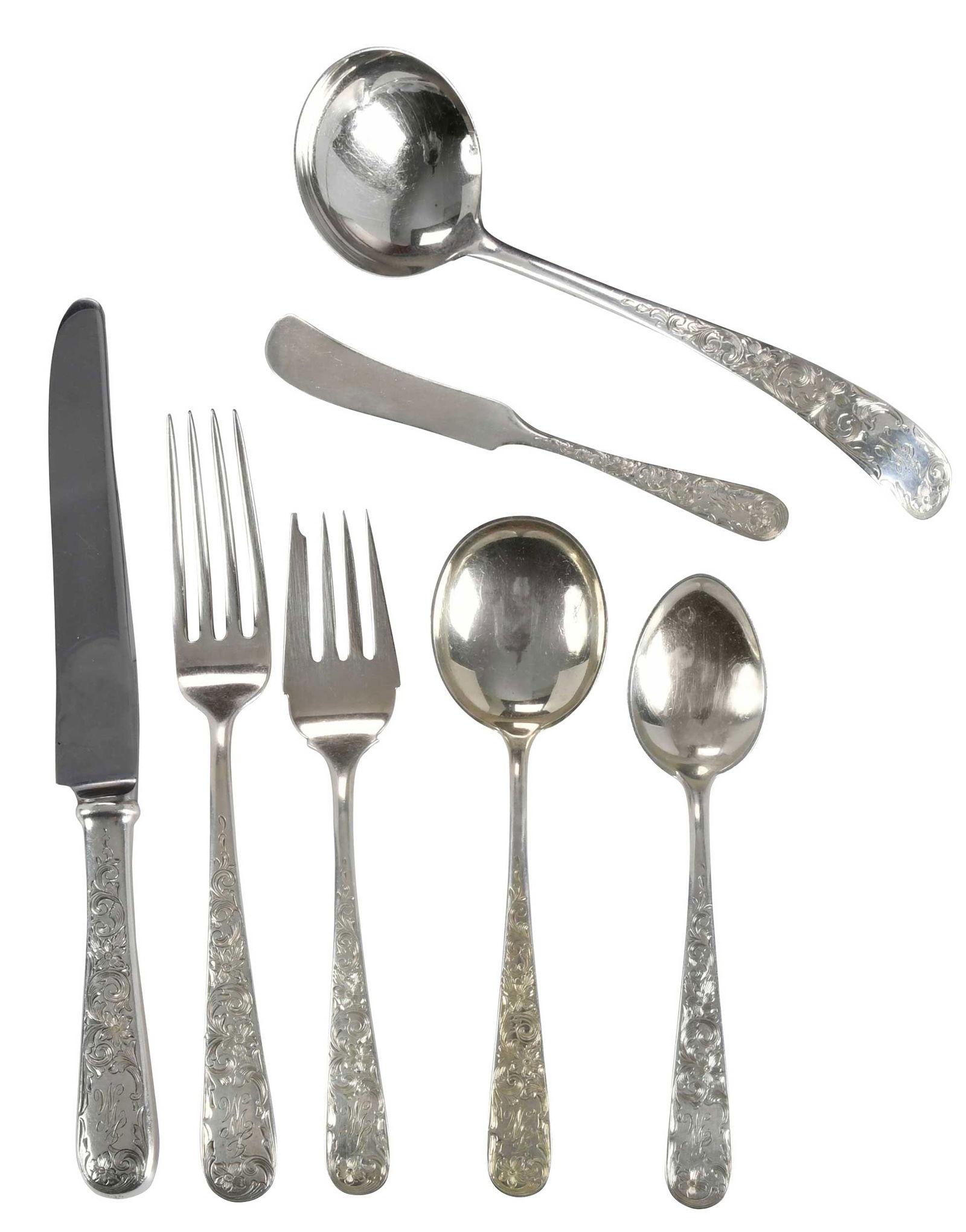 Kirk & Sons Maryland Engraved Sterling Flatware, 70 Pieces (1 of 5)