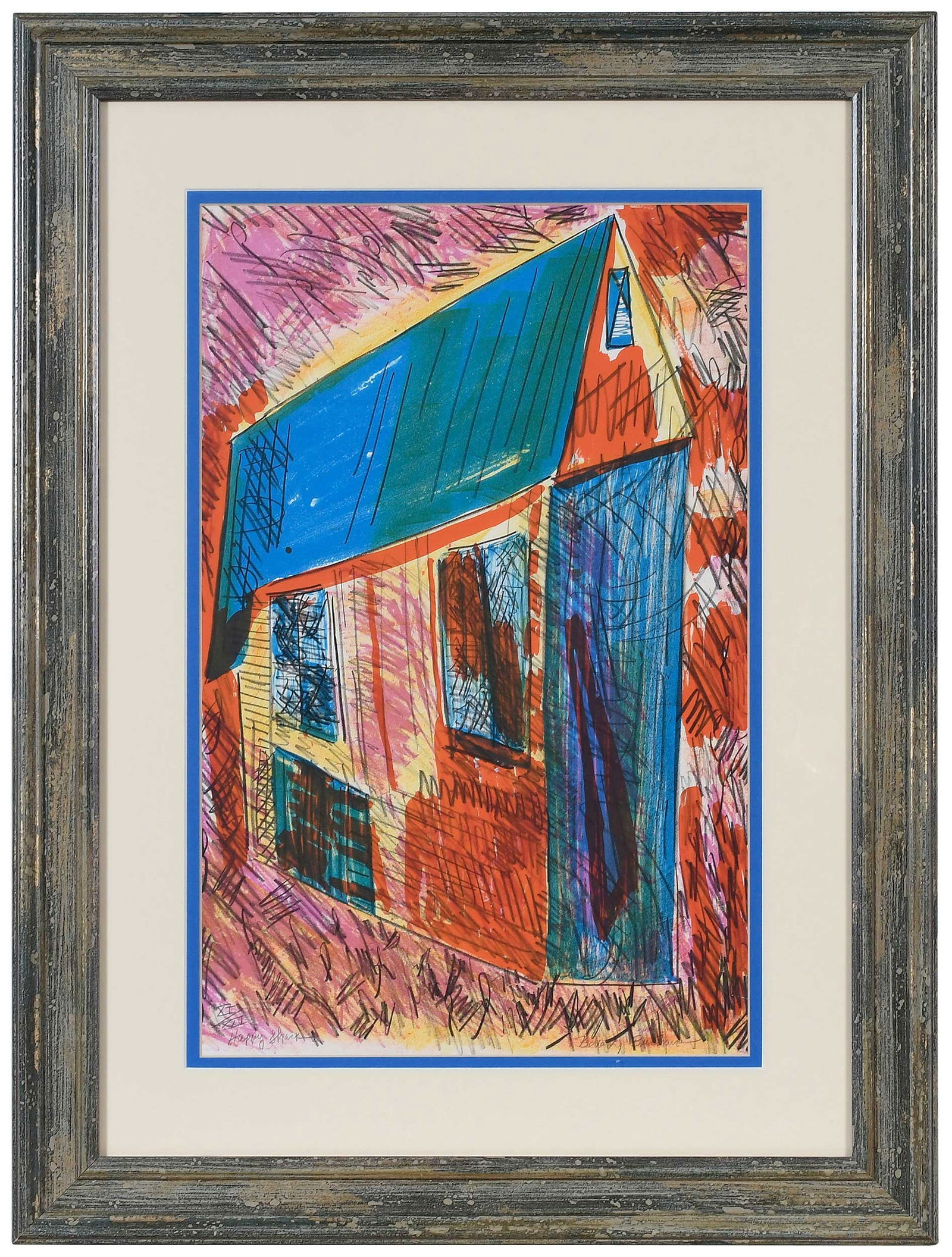 Beverly Buchanan: (America/Georgia, 1940-2015) Happy Shack, signed and titled recto, sight 22 x 14-1/4 in.; modern wood frame, 31-3/4 x 24 x 1-1/4 in. Provenance: Property from the Collection of Ted and Ann Oliver