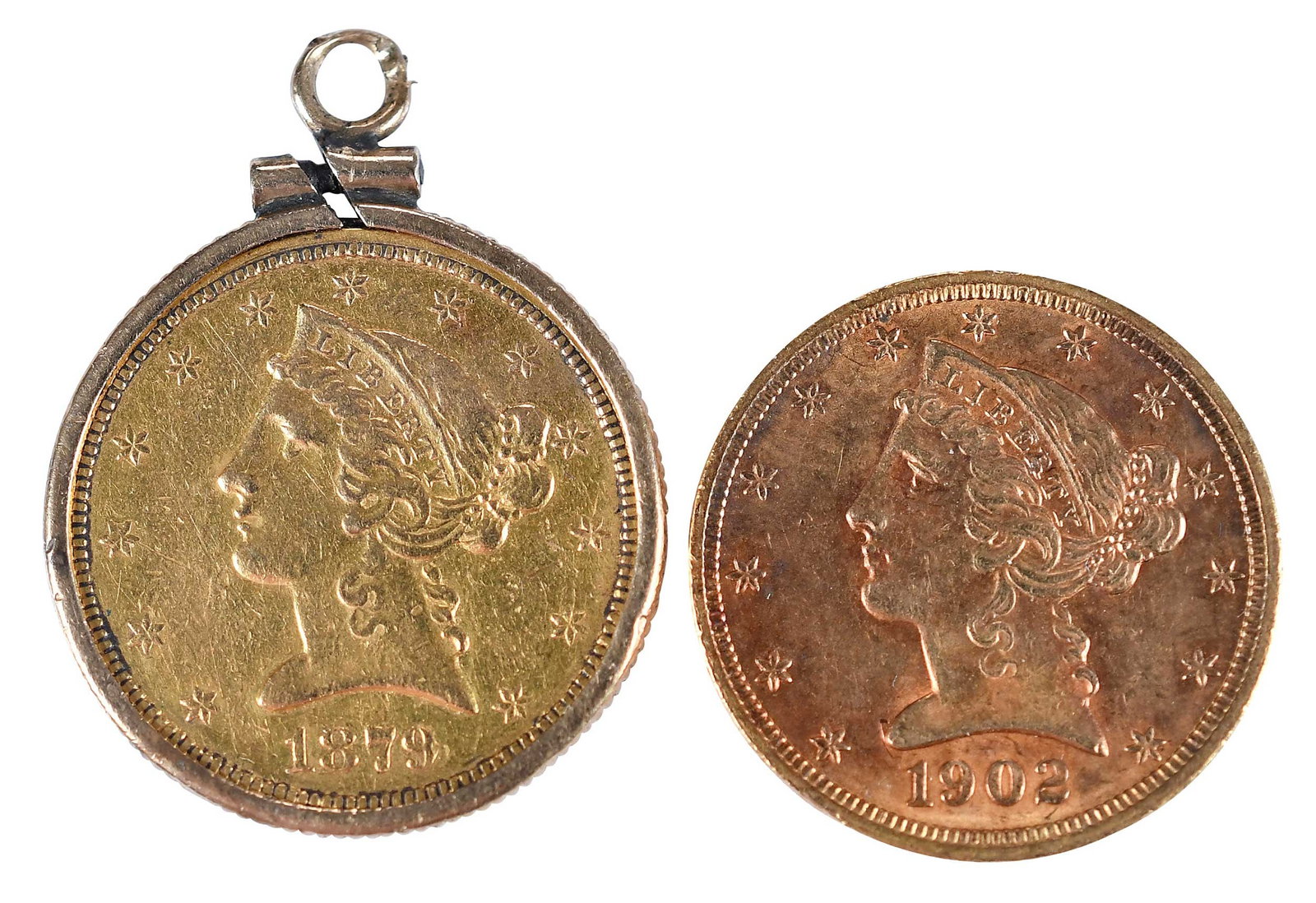 Two Gold Liberty Head $5 Coins (1 of 2)
