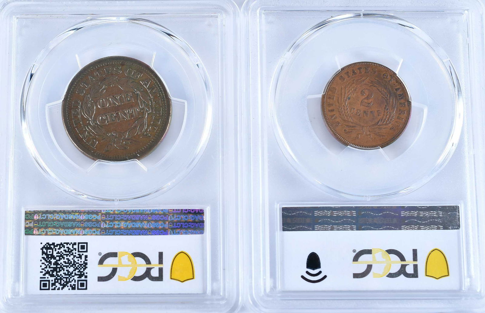 Large Cent and Two Cent Piece - 2