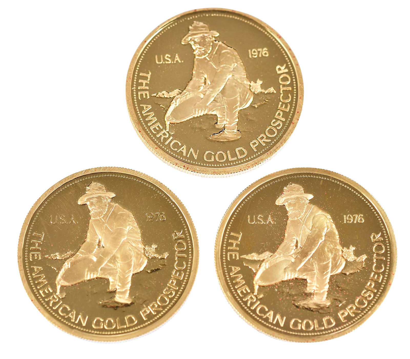 Three Engelhard American Gold Prospector One-Ounce Coins (1 of 2)