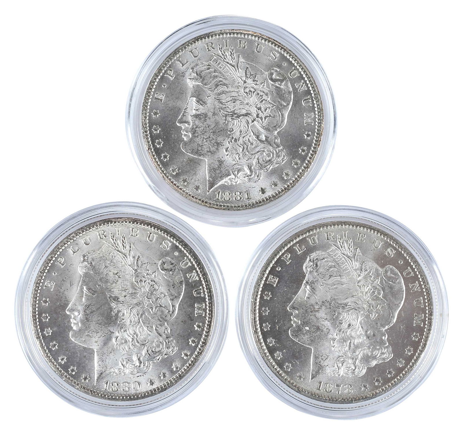 1878, 1880, 1881 Carson City Morgan Dollars in Capsules: Carson City dollarsProvenance: Private Collection