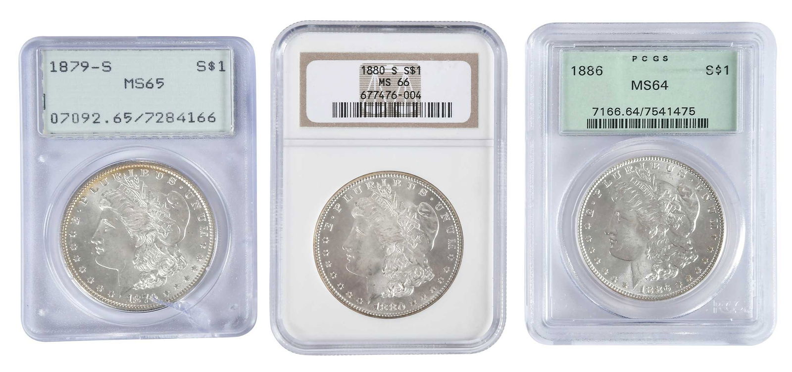 Three Graded Morgan Dollars (1 of 4)