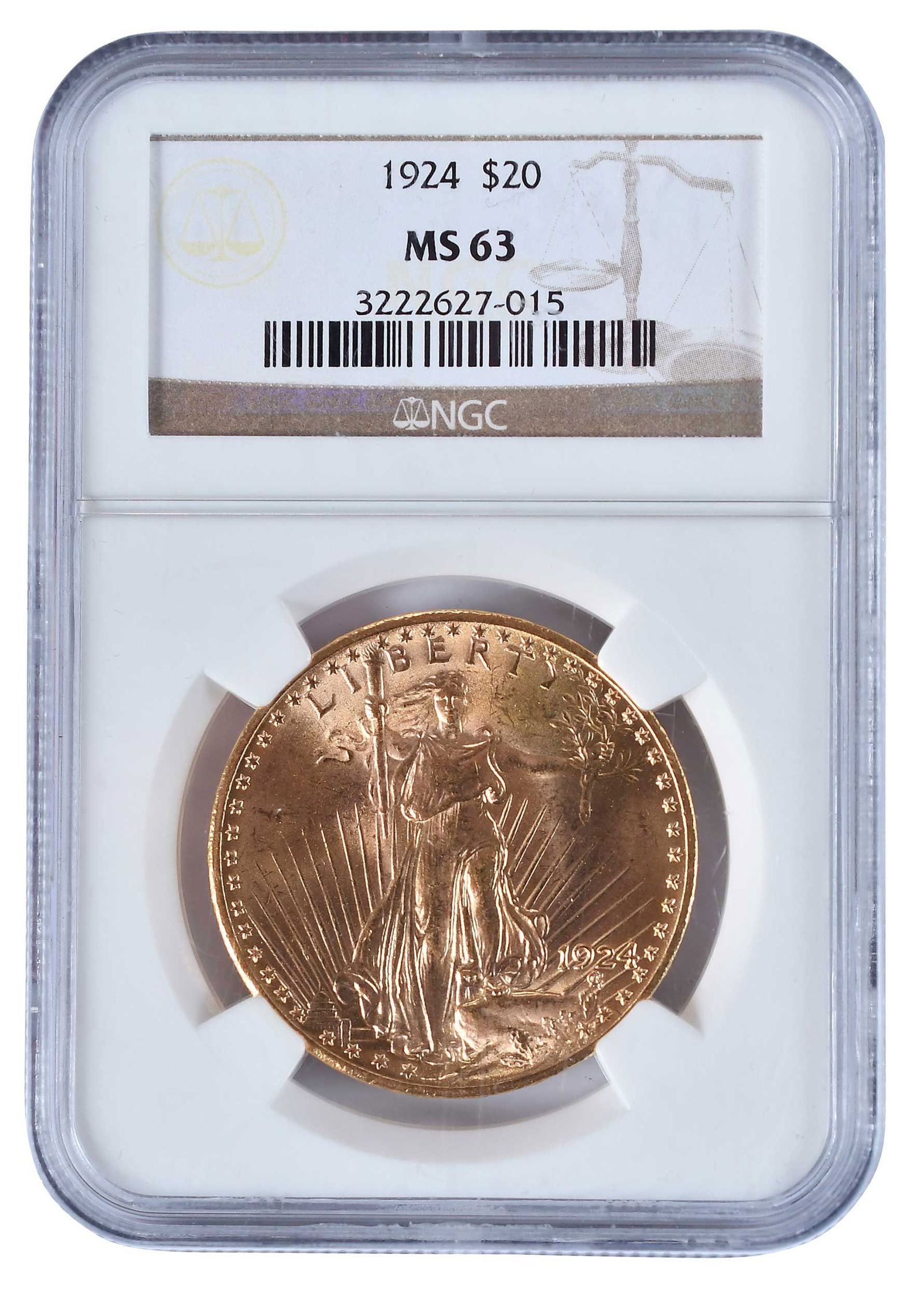 1924 St. Gaudens $20 Double Eagle Gold Coin: Philadelphia Mint Provenance: Private Collection, Lincolnton, North Carolina