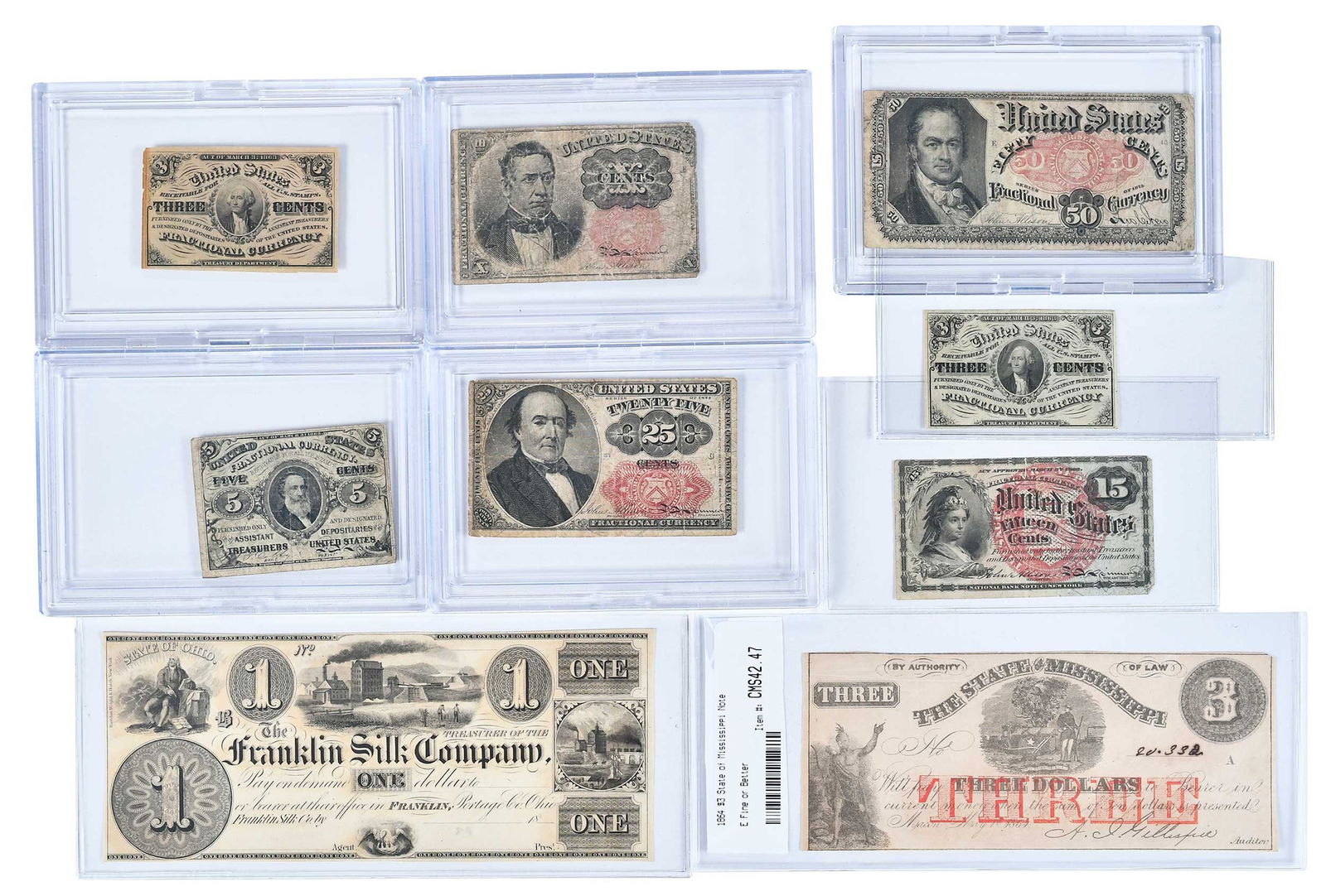 Group of Obsolete and Fractional Currency (1 of 5)