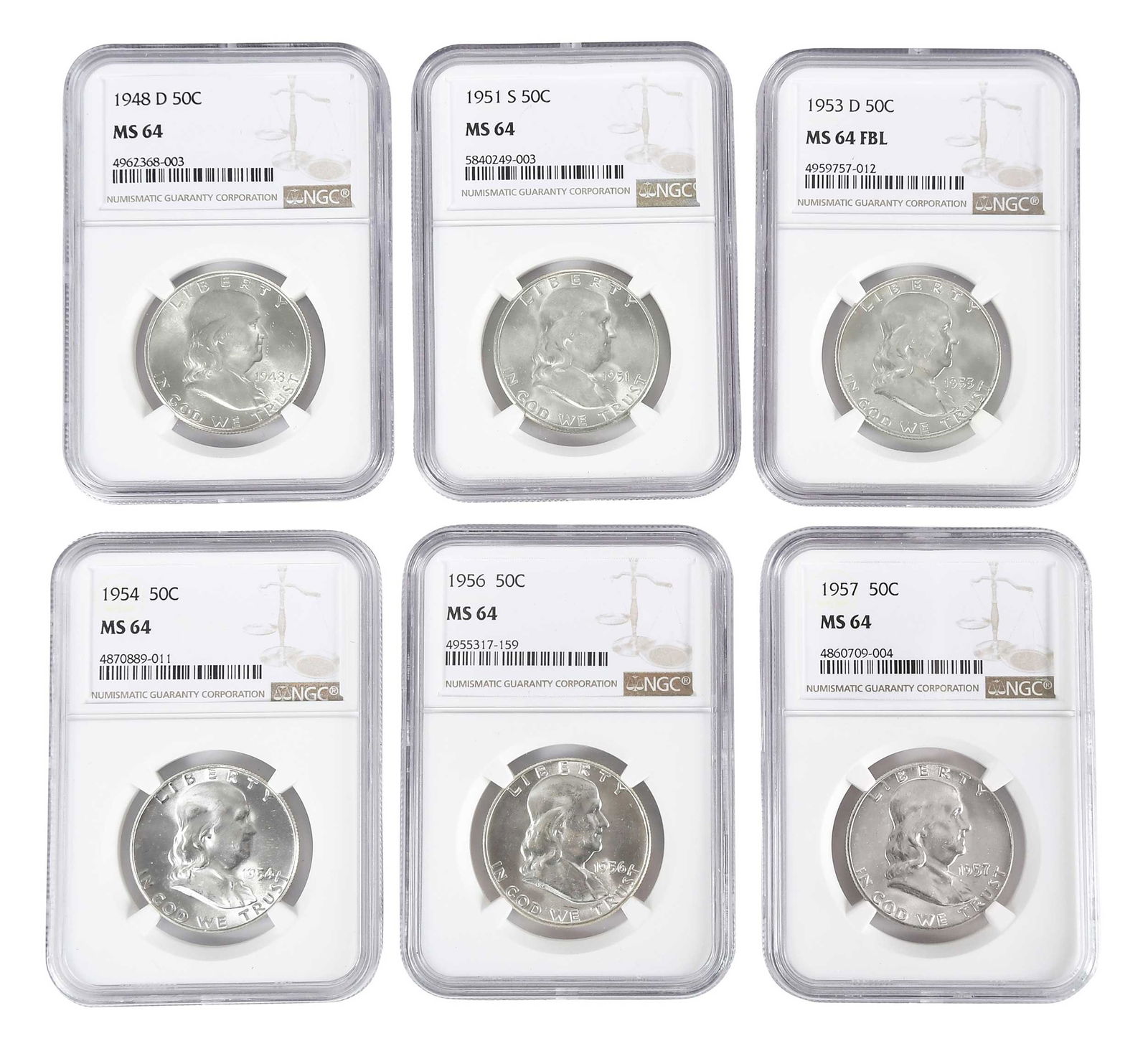 11 Graded Franklin Half Dollars (1 of 4)