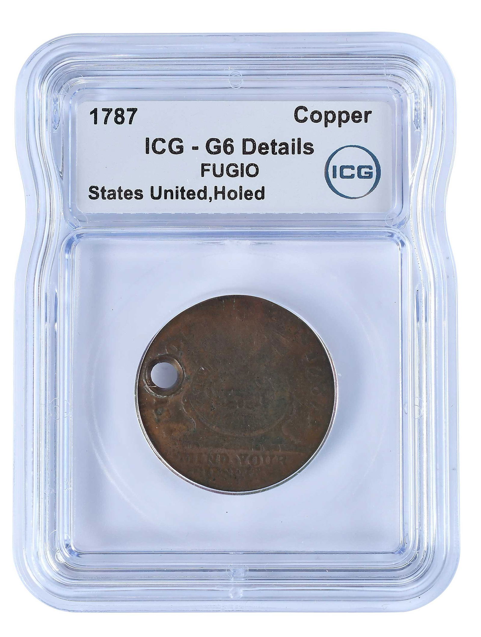 1787 Fugio Cent: Ben Franklin inspired design with "States United" variety Provenance: Private Collection