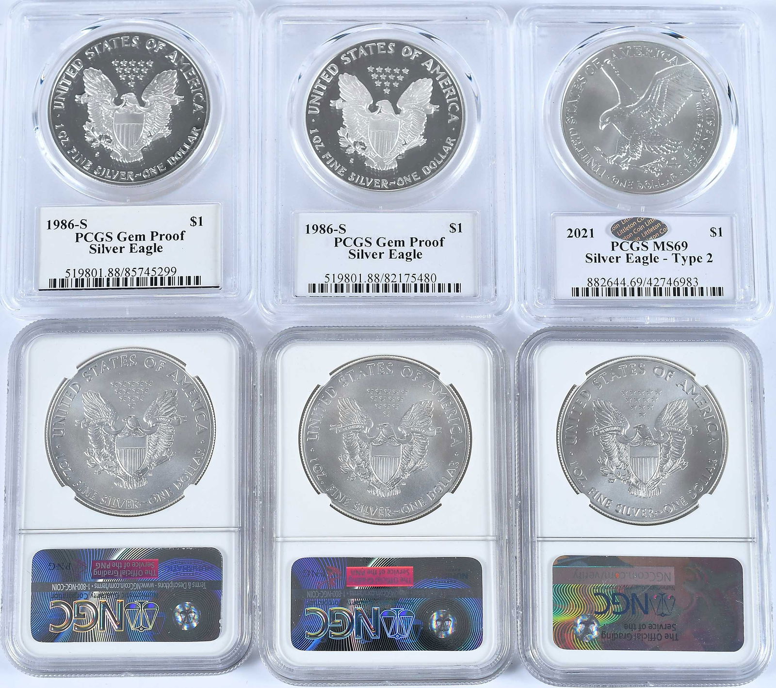 12 American Silver Eagles, Assorted Dates - 2