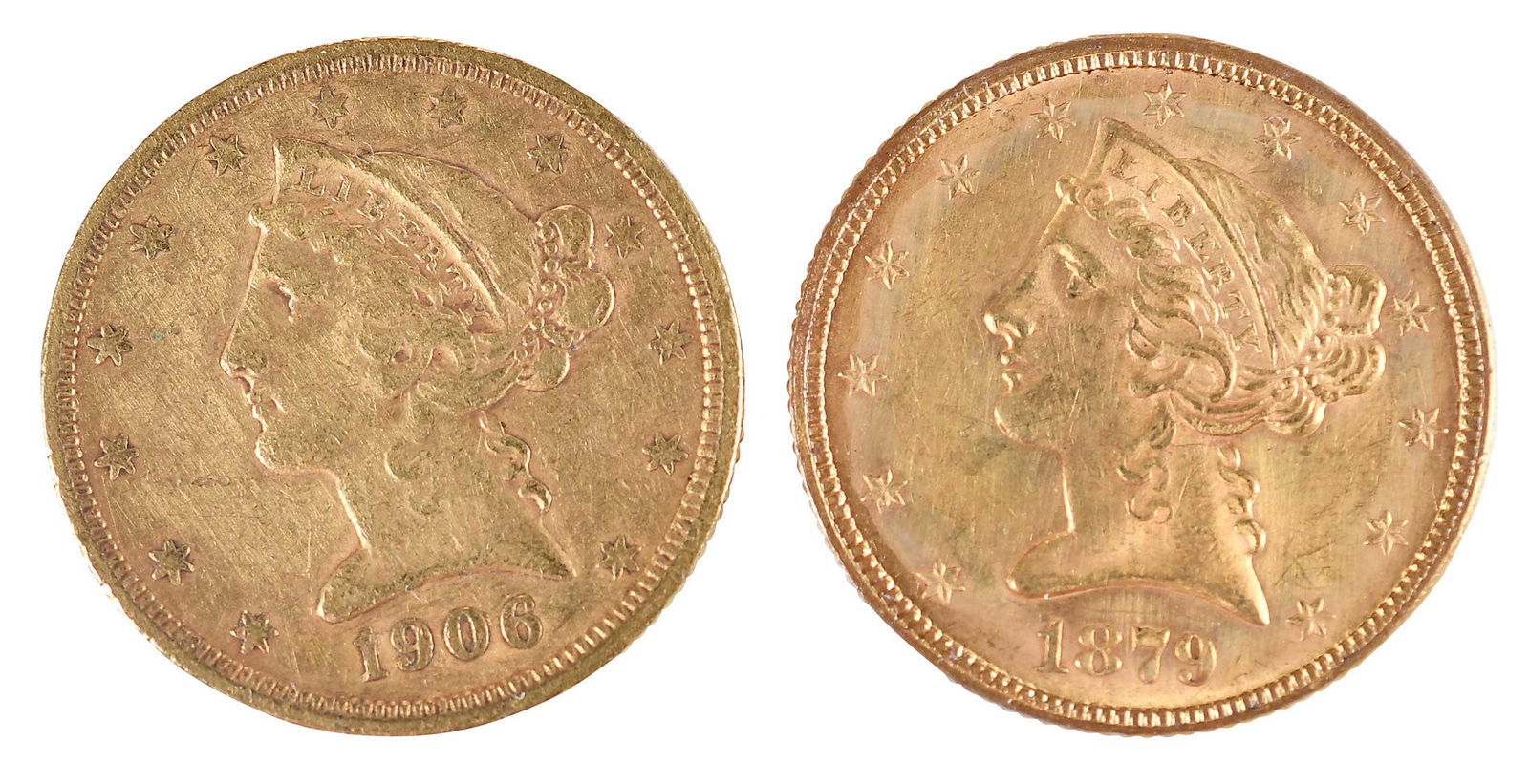 Two Liberty Head Gold $5 Coins (1 of 2)