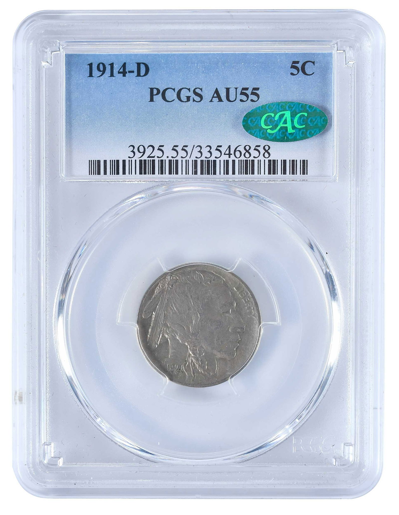 1914-D Buffalo Nickel: Denver Mint Provenance: Private Collection, Lincolnton, North Carolina