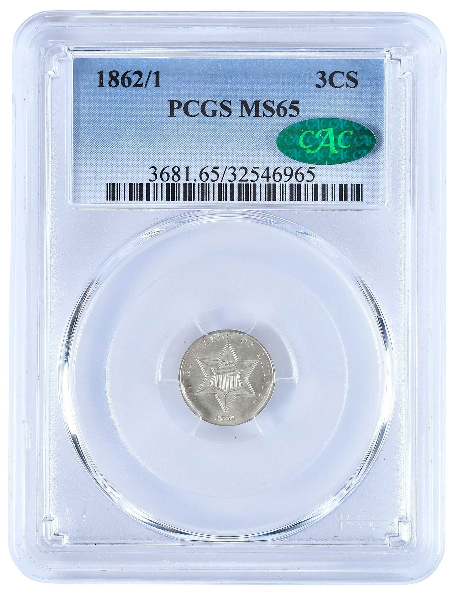 Exceptional 1862/1 Three Cent Silver Coin (1 of 2)