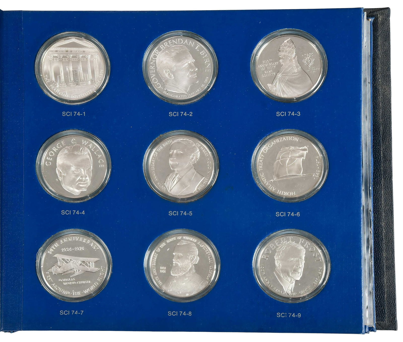 Album of 36 Franklin Mint Sterling Rounds (1 of 10)