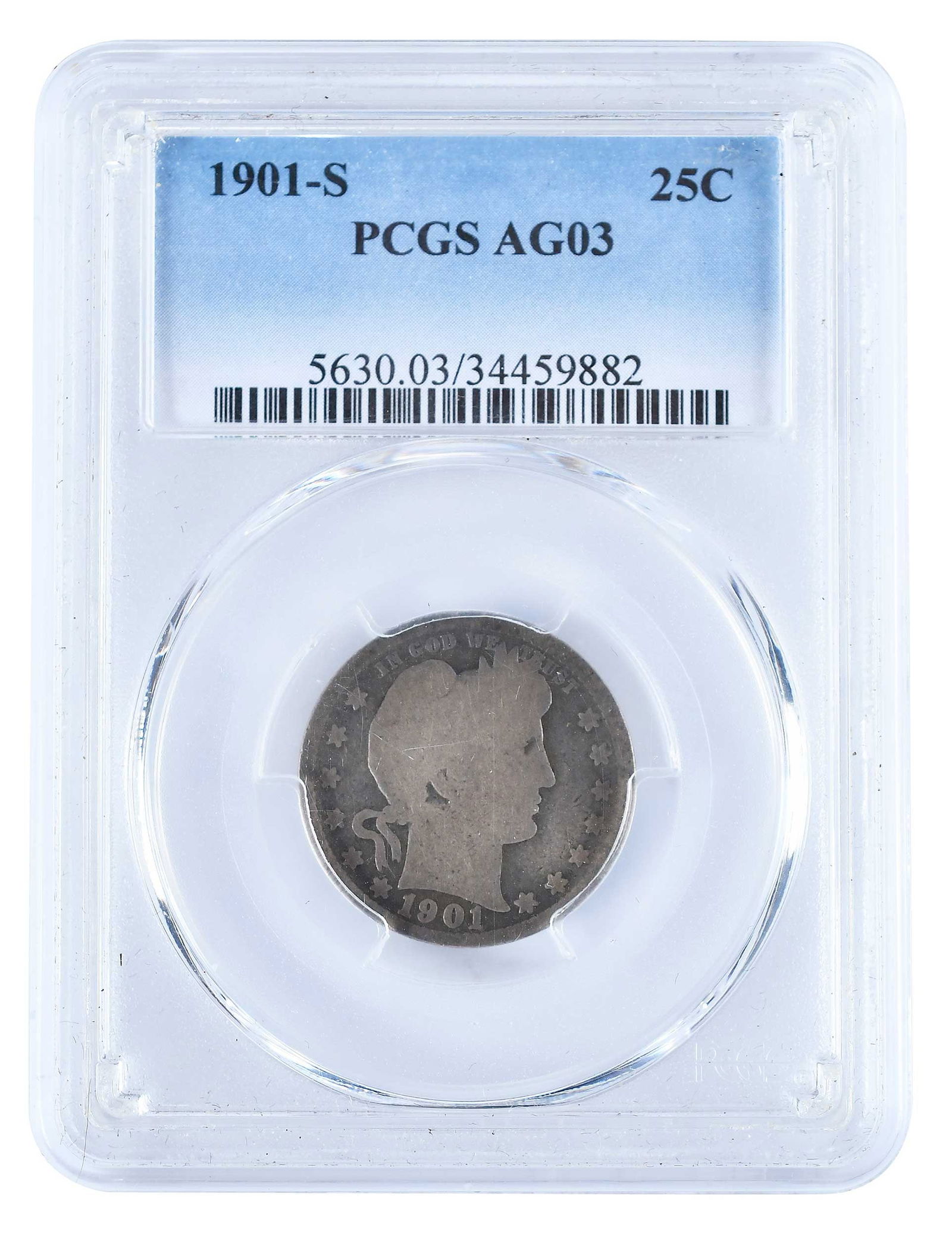 1901-S Barber Quarter: key date to Barber series Provenance: Private Collection, Lincolnton, North Carolina