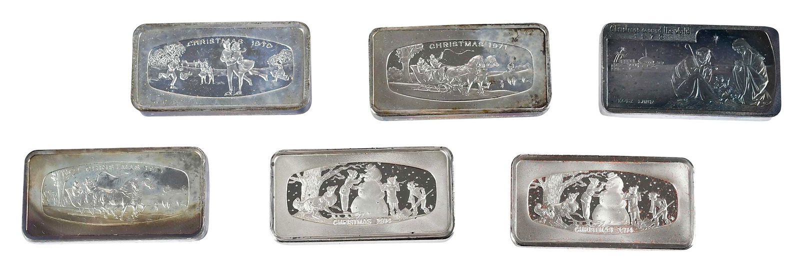 Six Vintage Silver Christmas Ingots (1 of 5)