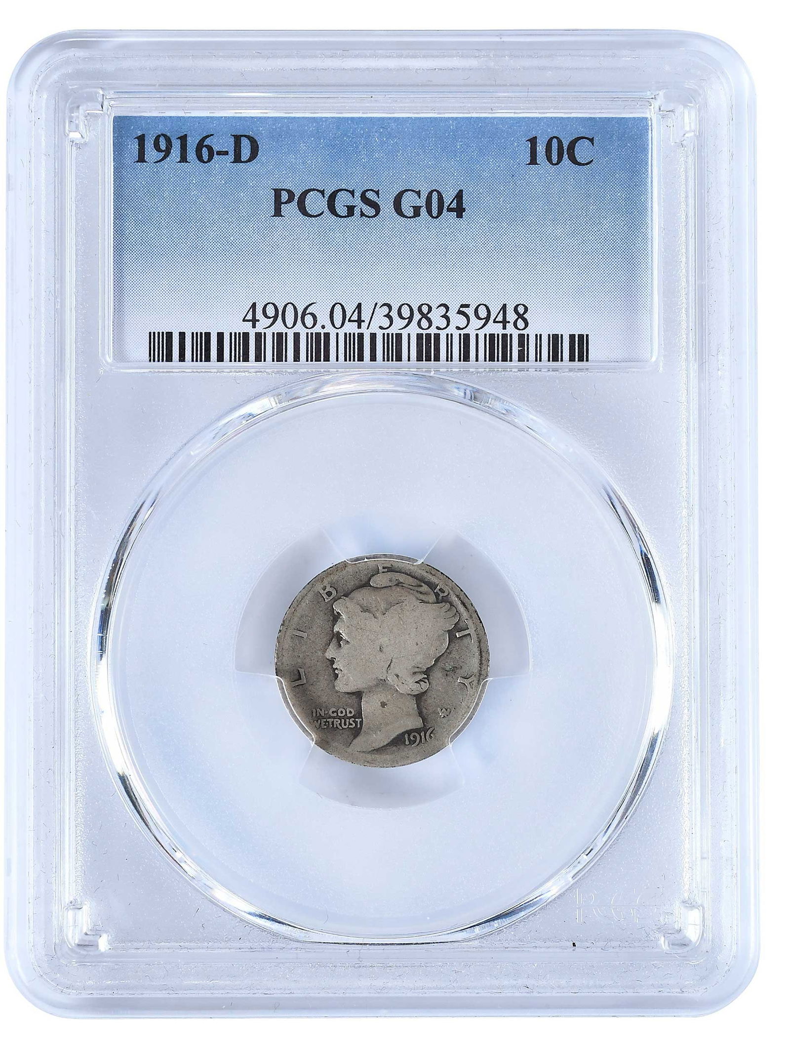 1916-D Key Date Mercury Dime: first year and key date of the series Provenance: Private Collection, Lincolnton, North Carolina