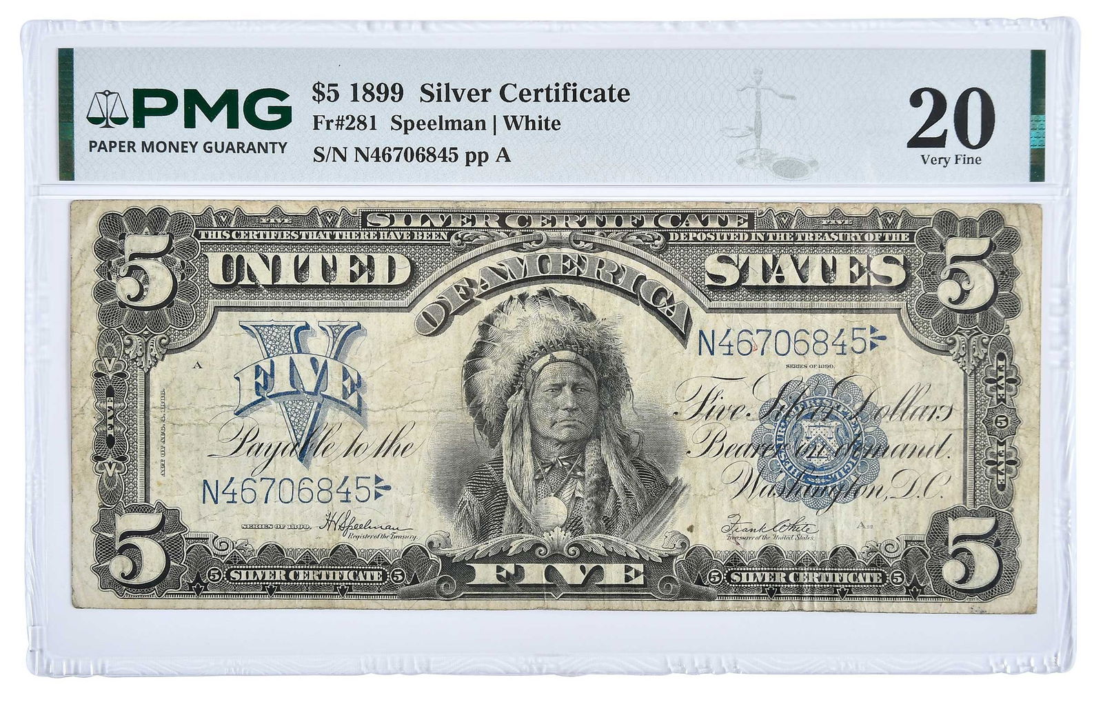 1899 Oncpapa Chief $5 Silver Certificate (1 of 2)