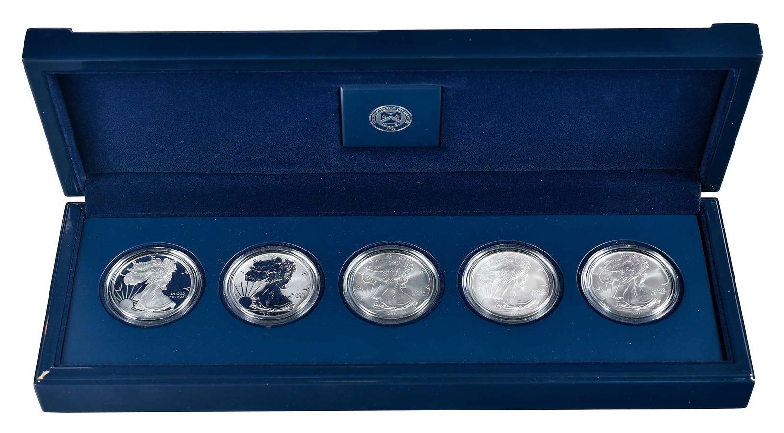 2011 American Silver Eagle 25th Anniversary 5-Coin Set: with box and COAProvenance: Riddling Estate
