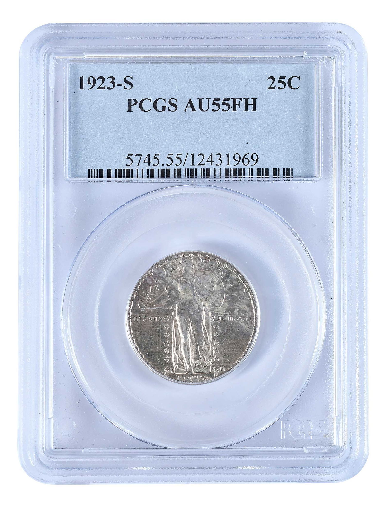 1923-S Standing Liberty Quarter, PCGS AU55FH: very tough San Francisco dateProvenance: Private Collection, Lincolnton, North Carolina