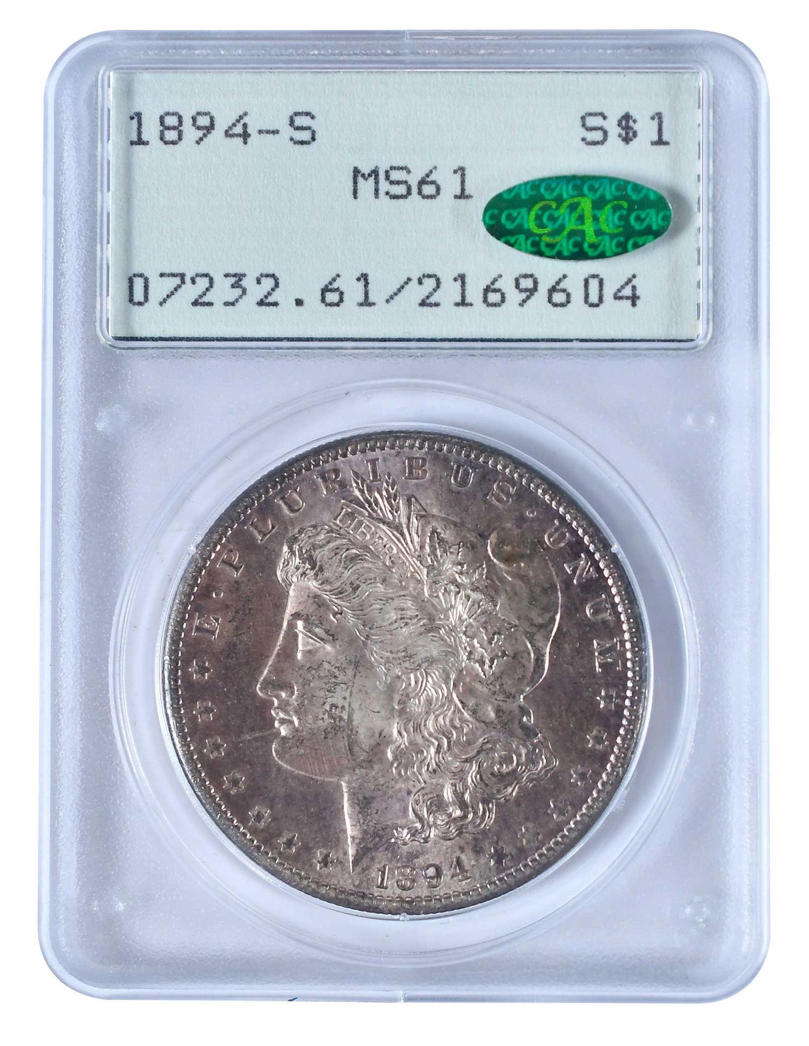 1894-S Morgan Dollar, PCGS Rattler MS61: tough San Francisco dateProvenance: Private Collection
