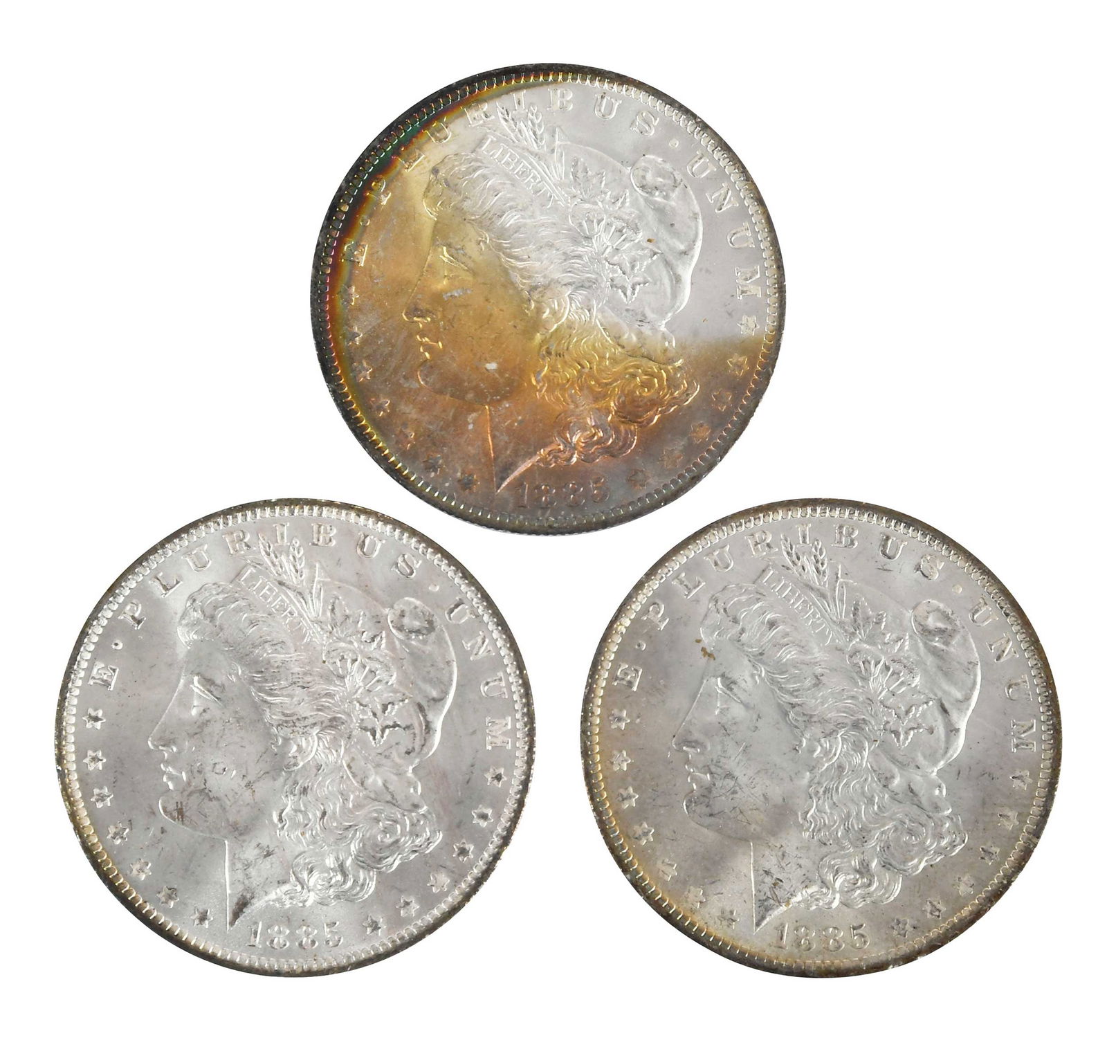 Uncirculated Roll of 1885-O Morgan Dollars, New Orleans (1 of 3)