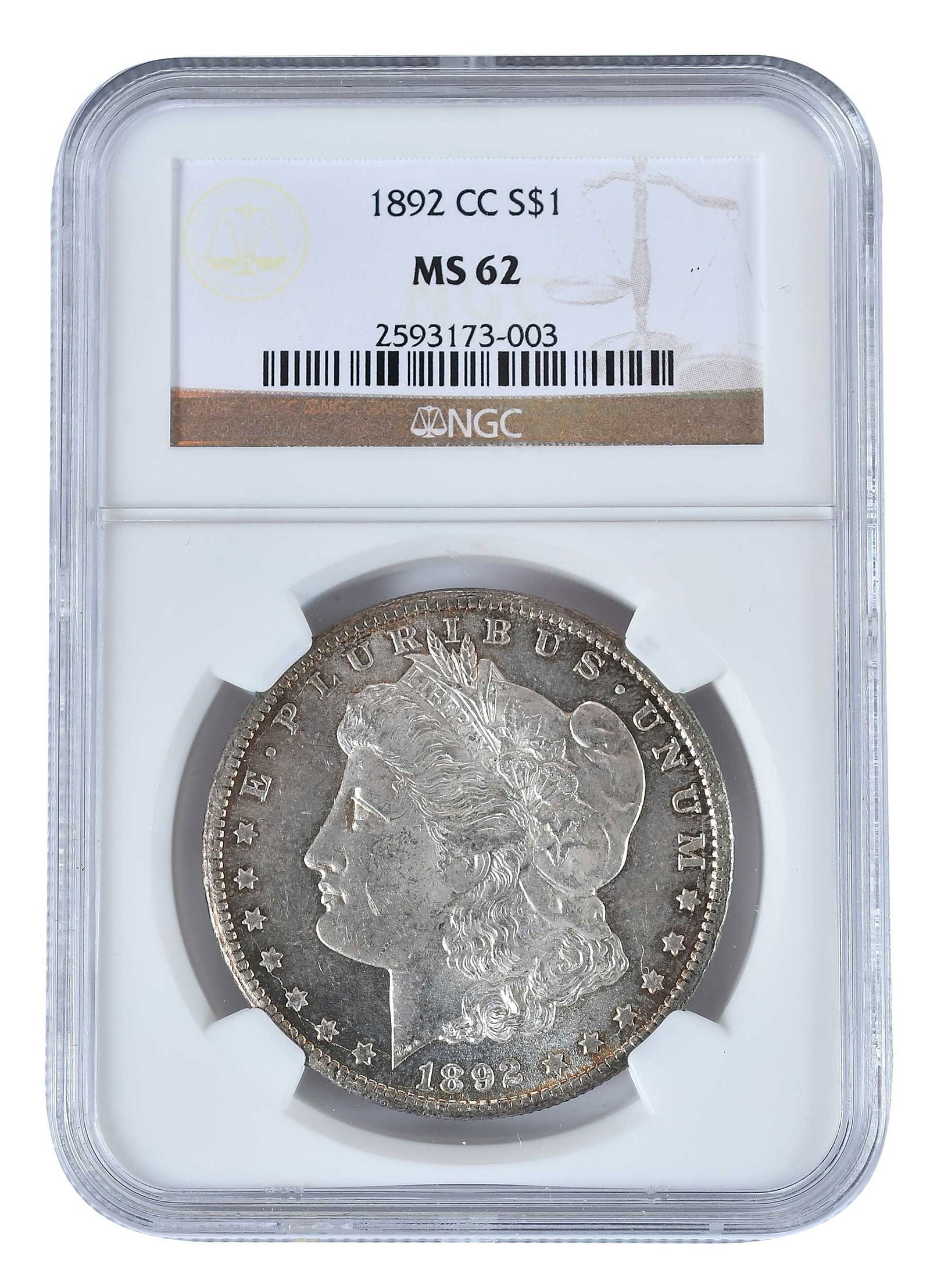 1892-CC Morgan Dollar, NGC MS62 (1 of 2)