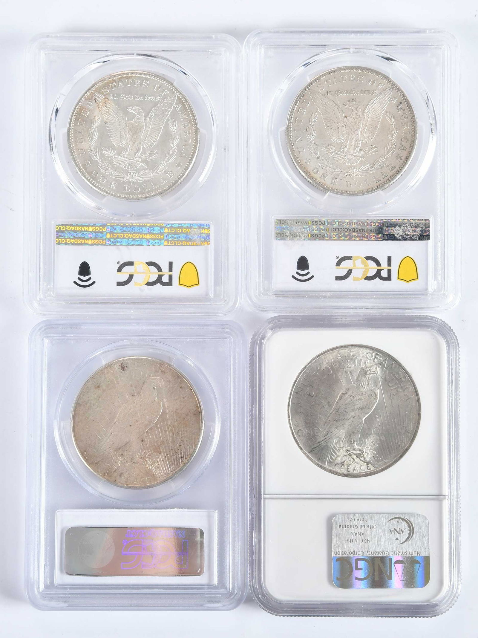 Four Graded Silver Dollars - 2